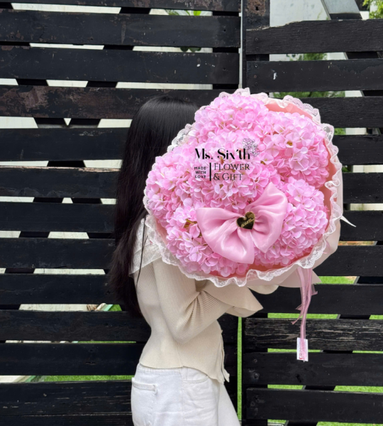 Cẩm Tú Cầu 6 Bông, Ren Tấm