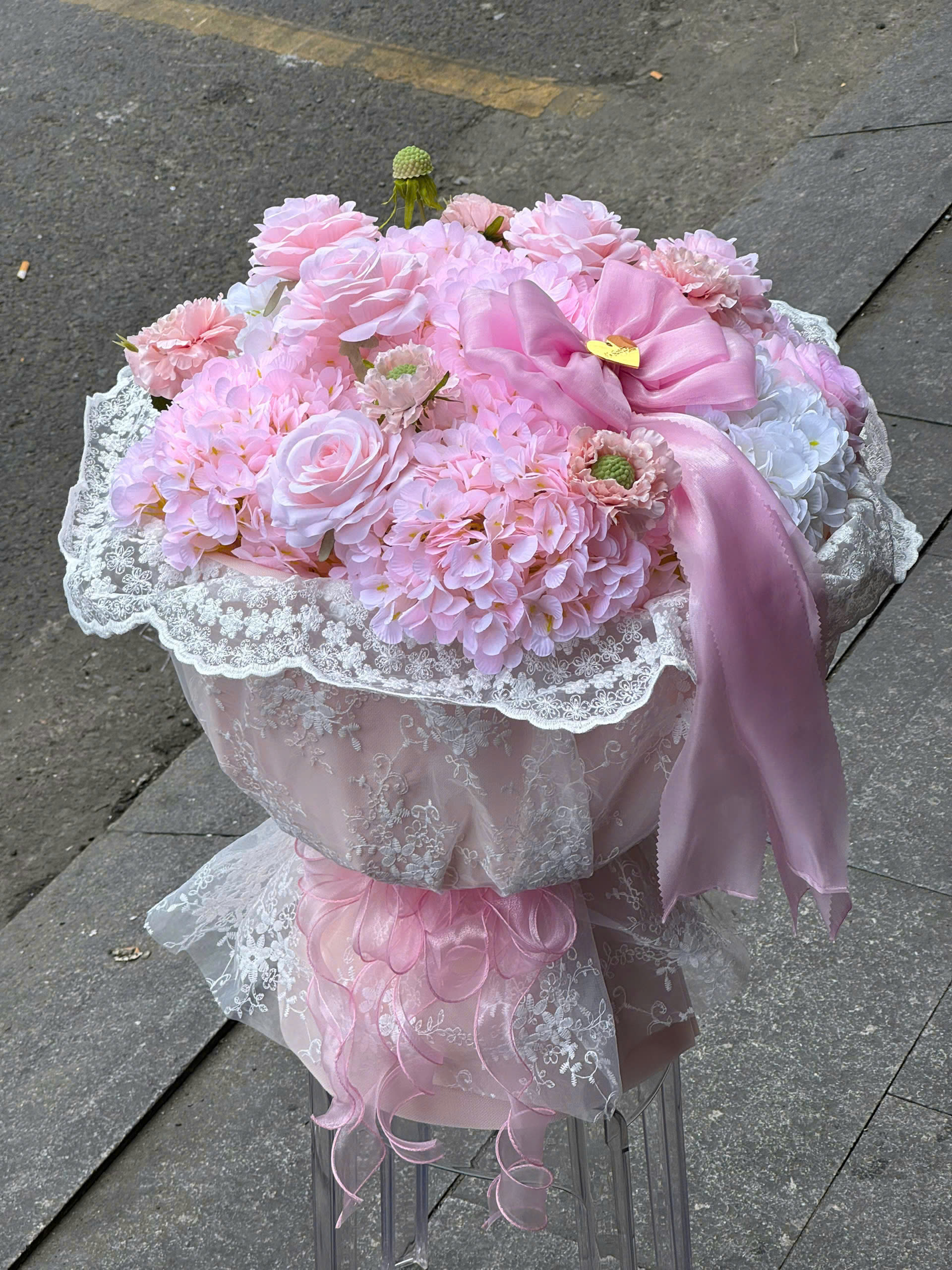 Cẩm Tú Cầu Mix Hoa Tulip, Scabiosa Size M+