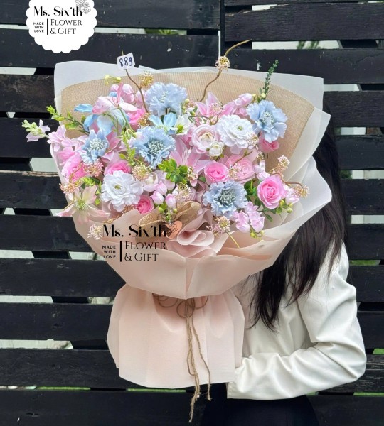 Nàng Thơ Xanh Hồng Sáp Mix Lụa Form Ovan