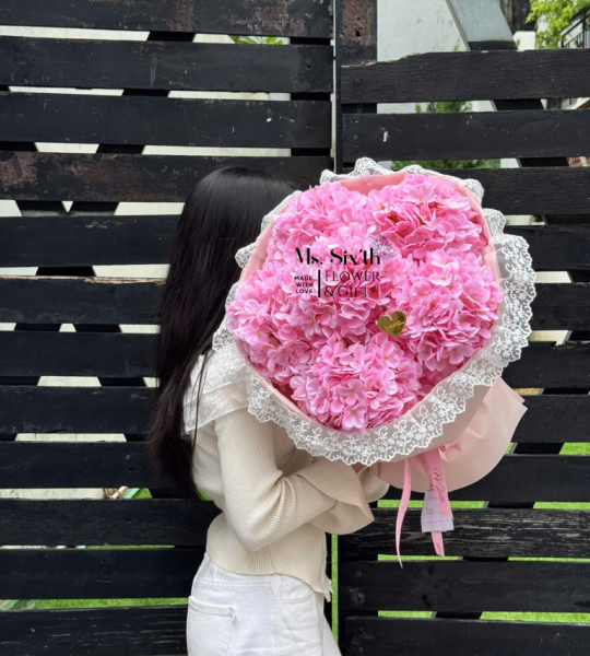 Cẩm Tú Cầu 6 Bông, Ren Tấm