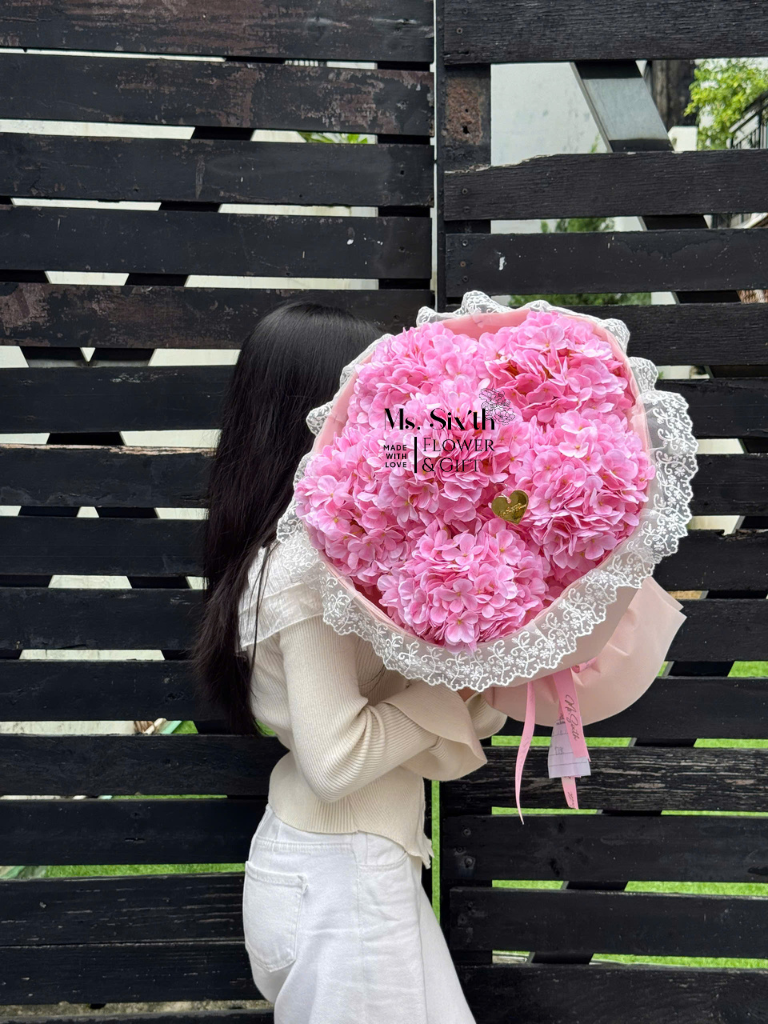 Cẩm Tú Cầu 6 Bông, Ren Tấm