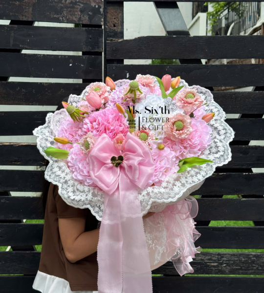 Cẩm Tú Cầu Mix Hoa Tulip, Scabiosa