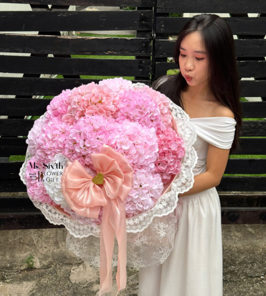 Cẩm Tú Cầu 15 Bông Ren Tấm Size L Mẫu 1