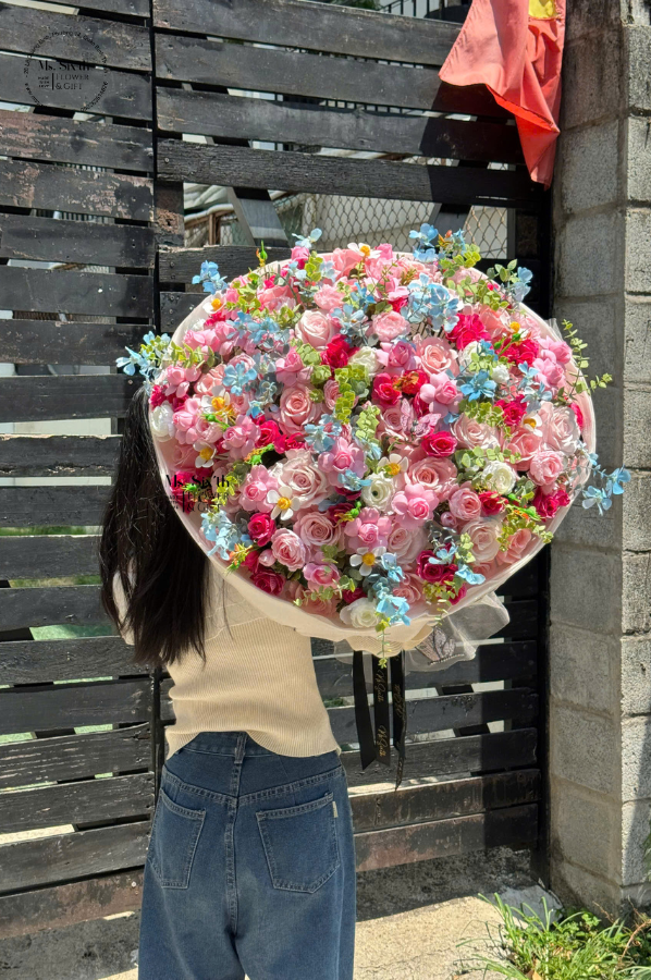 Bó hoa nhiệt đới size L khổng lồ tặng em người yêu dịp lễ, sinh nhật, tỏ tình