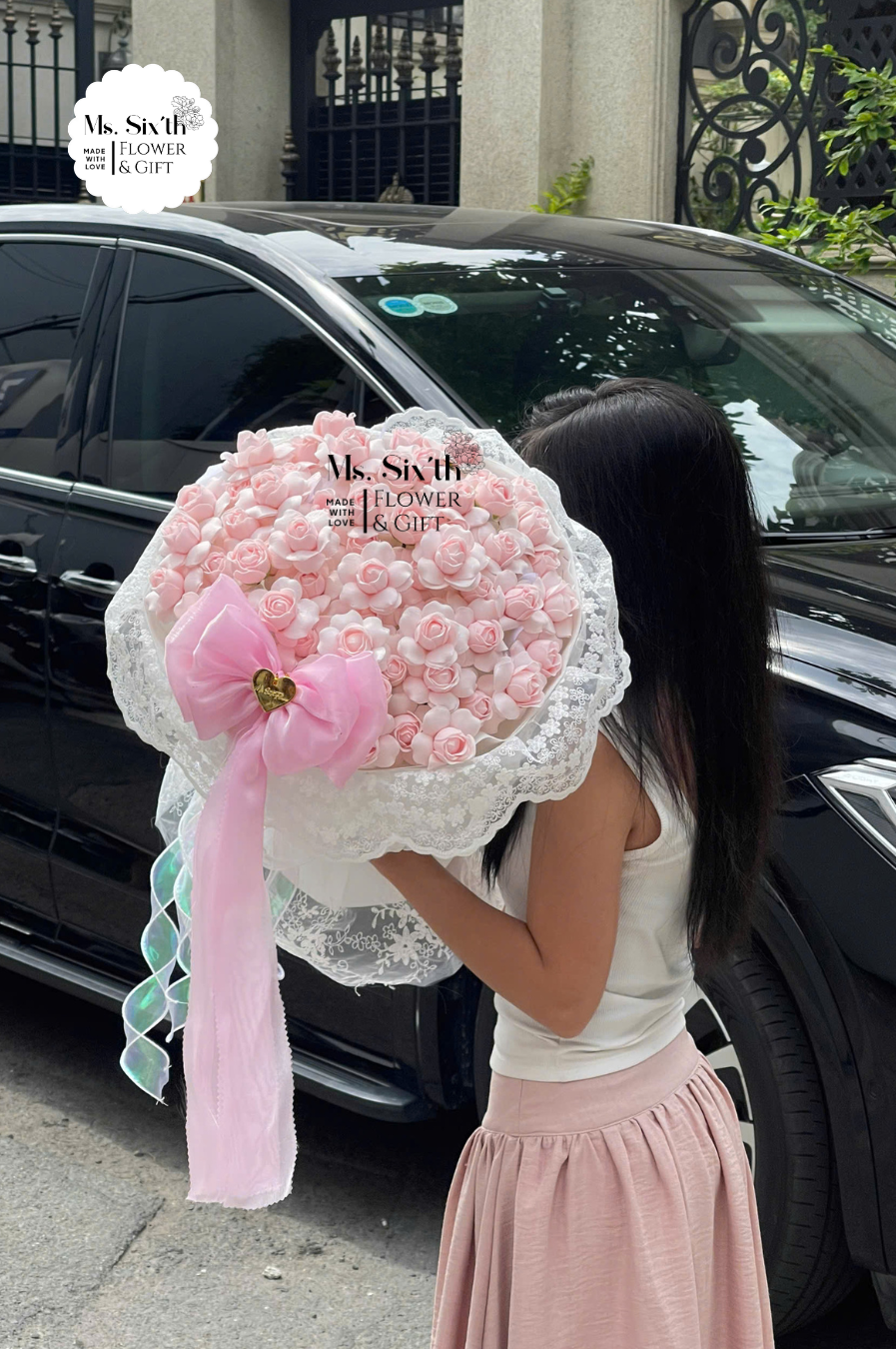 Hoa Hồng Plume Mix Voan Tiểu Thư Size M