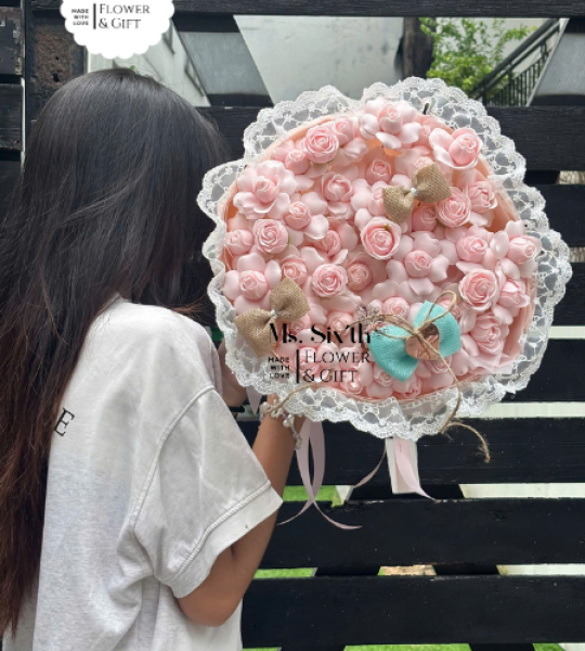 Hoa Hồng Plume Mix Voan Tiểu Thư Size S